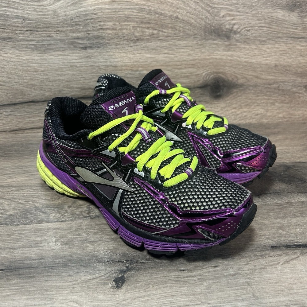 Brooks Ravenna 4 Running Shoes Womens Size‎ 6 Purple Lime Cushioned 1201751B612